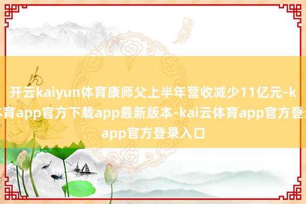 开云kaiyun体育康师父上半年营收减少11亿元-kai云体育app官方下载app最新版本-kai云体育app官方登录入口